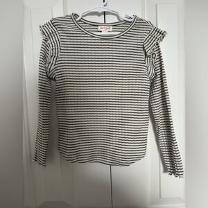 Cat and jack cream and black striped long sleeve shirt